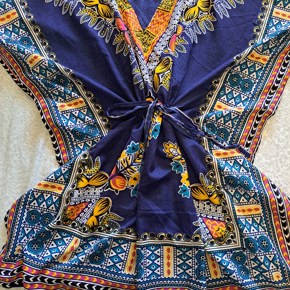 Moda Navy and Multicolor Patterned Tunic - Picture 3 of 8